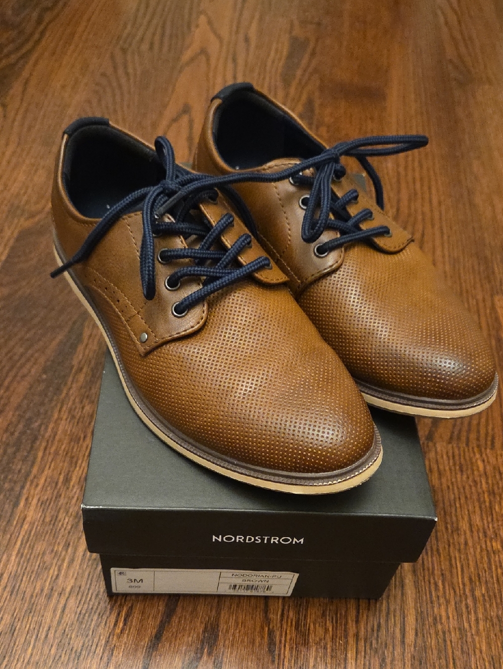 Nordstrom Boys Brown Perforated Oxford Dress Shoe